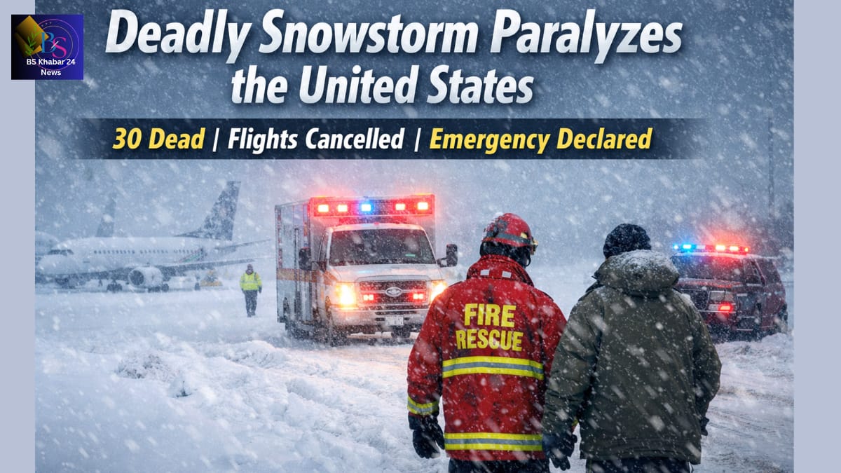 Deadly snowstorm in the United States causes widespread damage, kills 30 people, and disrupts air travel across multiple states