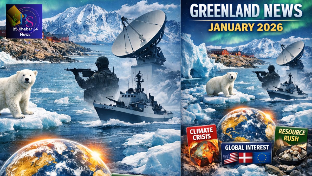 Greenland News January 2026 showing Arctic ice, climate change, and global attention