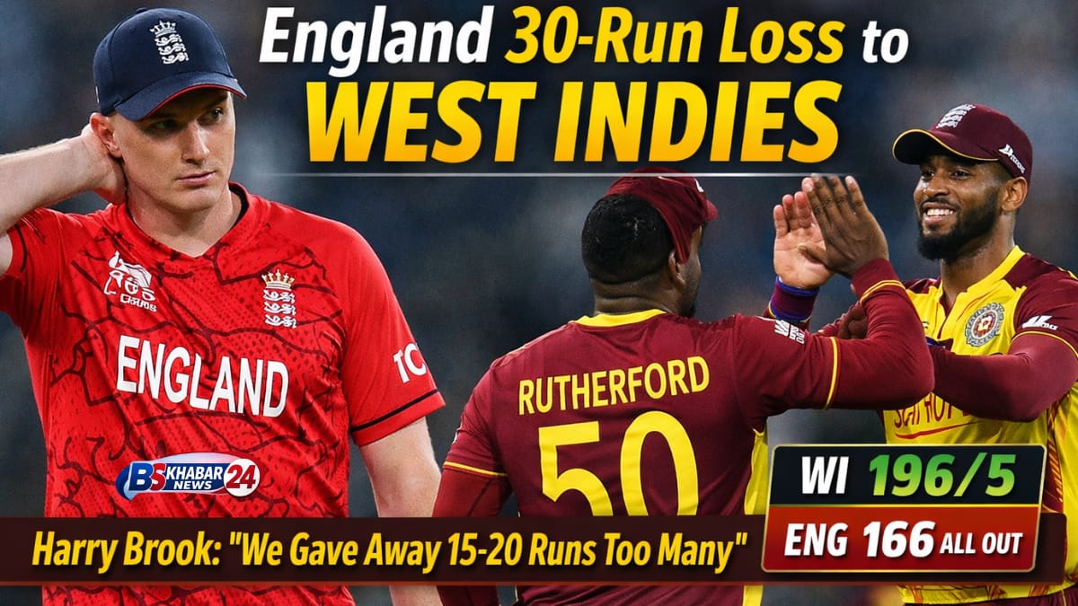 England 30-run loss to West Indies as Harry Brook reacts after defeat at Wankhede Stadium in the T20 World Cup