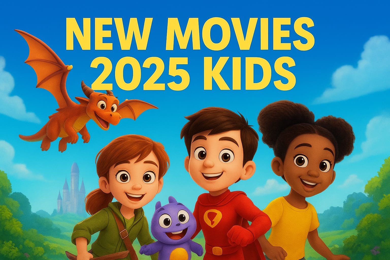 New movies 2025 for kids featuring colorful animated characters and family-friendly adventures