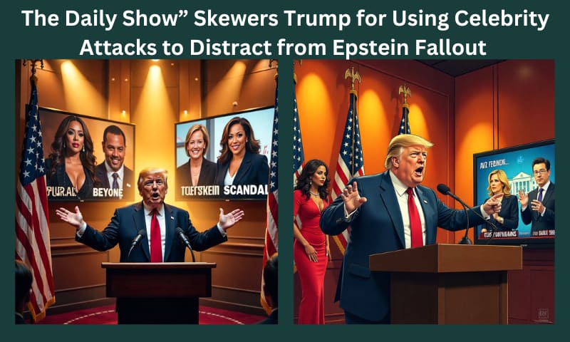 The Daily Show Trump ” Skewers Trump for Using Celebrity Attacks to Distract from Epstein Fallout